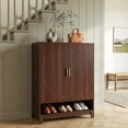 thumbnail image 2 of Fnova 6-Tier 24 Pairs Shoe Cabinet with Doors, Freestanding Shoe Storage Organizer with Adjustable Shelves, Wooden Entryway Shoe Rack for Hallway/Living Room, Rustic Brown, 2 of 9