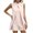Pink, variant on Women's Mock Neck Sleeveless Split Layered Short Romper Casual Crew Neck Short Jumpsuits for Office Wedding Occasions Sizes XS-XL