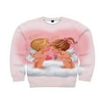 thumbnail image 2 of PENGXIANG Femmes Saint-Valentin Pull-Over Sweat-Shirts Coeur Lettre Imprimé Manches Longues Col Rond Tops Blanc Rose Coeur L, 2 of 4