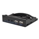 thumbnail image 1 of Panel Frontal USB 3.2 Gen2 de 10 Gbps Tipo C + 19 Pines, 2 Puertos USB 2.0 + Audio HD, Micrófono para Auriculares de 3,5 mm para Bahía de Disquete B de 3,5" B, 1 of 5