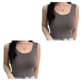 thumbnail image 4 of Qarigey Camiseta sin mangas corta de lencería, camisola ancha sin costuras, camiseta Sexy con cuello cuadrado, chaleco corto de moda informal Type2 NO2, 4 of 6
