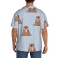 thumbnail image 3 of Vsdgher Playful Walrus Wonders Men's Cuban Shirt, Hawaiian Shirts, Business Casual Button Down Shirts, Short Sleeve Shirt-3X-Large, 3 of 5