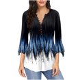 thumbnail image 1 of Tops de Mujer Elegantes Blusas Informales Camisas Trompeta Manga 3/4 Estampado Abotonado Básico Fruncido Corsé Túnica Plisada Odeerbi ODB170993, 1 of 5
