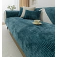 thumbnail image 1 of Nvzi Farmhouse Plaid Chenille Couch Sofa Cover Super Soft Plush Sectional Couch Covers Anti-Slip Solid Sofa Slipcover for Dogs, Children, Pets Furniture Protector (Dark Green,36x82), 1 of 4