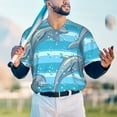 thumbnail image 6 of Balery Dolphin Baseball Jersey for Men Casual Button Down Shirts Short Sleeve Active Team Sports Uniform-Medium, 6 of 9