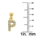 thumbnail image 2 of Genuine 14k Yellow Gold 0.59" Cubic Zirconia CZ Initial Letter P Pendant Necklace 16", 18", 20", 22" Trendy Charm Initial Necklaces for Women, 2 of 8