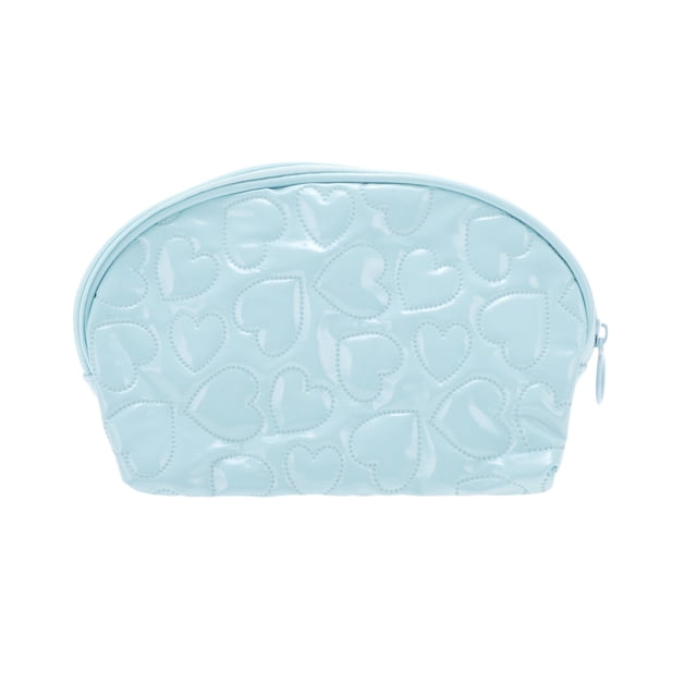 Bolsas de maquillaje en forma de corazón azul PU de Unique Bargains