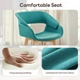 thumbnail image 5 of Ivinta Dining Chairs Set of 2, Mid Century Modern Fabric Kitchen Chairs with Solid Wood Legs for Dining Room Living Room Restaurant (Green), 5 of 9