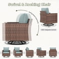 thumbnail image 5 of POTEBAN Patio Furniture Set with Swivel Chair, 8 Pieces Outdoor Sectional Conversation Sets, All-Weather Wicker Rattan Sofa Ottoman with 4" Thick Cushion for Backyard, Light Blue, 5 of 8