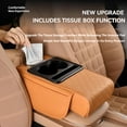 thumbnail image 4 of Multifunctional PU Leather Car Armrest Box Mat, 2026 New 5-in-1 Center Console Cover Cushion, with 2 Storage Bags Cup Holder, Tissue Box Slot, Phone Slot for Most Cars (Red), 4 of 7