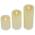 thumbnail image 6 of Northlight LED Flickering Flameless Wax Pillar Candles - 8" - Cream - Set of 3, 6 of 7