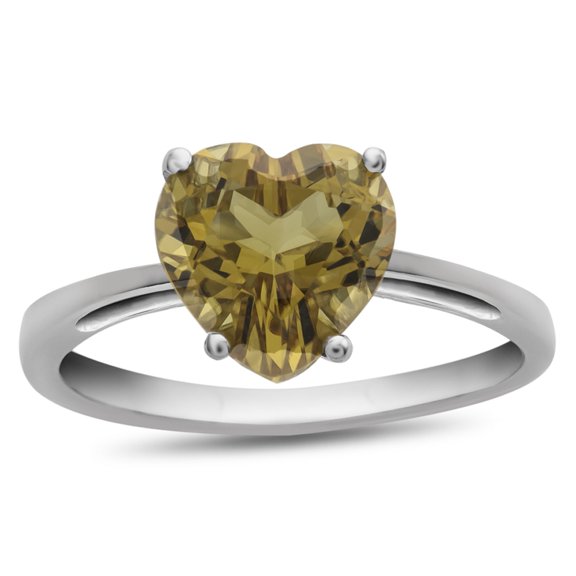 FJC Finejewelers 10k White Gold 7mm Solitaire Heart Shaped Citrine Ring