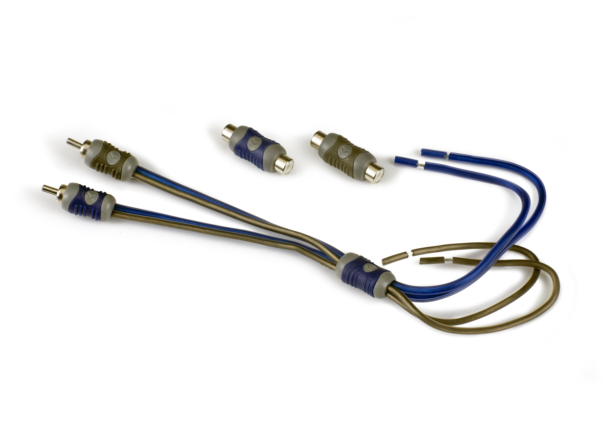 Kicker 46KISL K-Series Interconnect, Speaker Wire To RCA Adapter w/ 46QI23 3 Meter 2-Channel Signal Cable