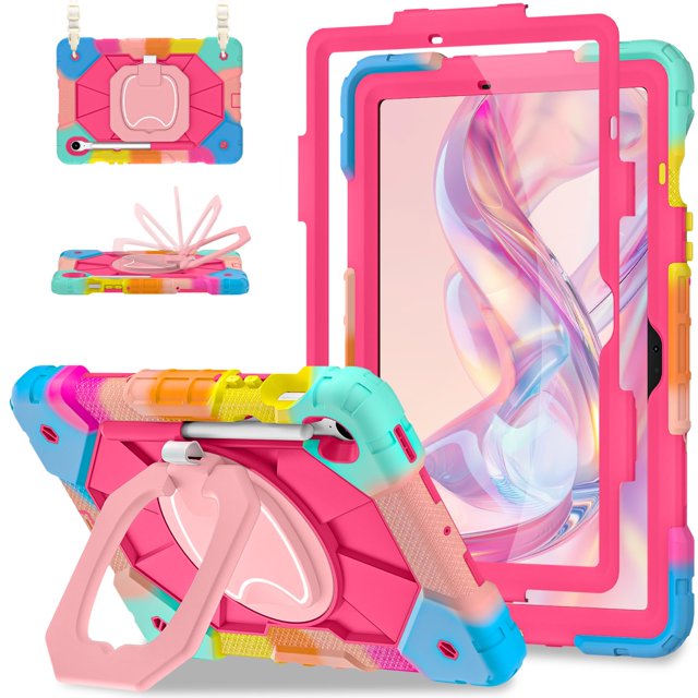 Scnioy Funda Para Samsung Galaxy Tab S10 Lite/S10 Fe/S9 Fe 10,9 Pulgadas Samsung Tab S9 11 Pulgadas Funda Resistente Para Tableta Galaxy S10 Con Soporte Para Bolígrafo Soporte Giratorio 360 Correa Par