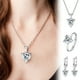 thumbnail image 1 of ¡Rebajas Grandes!, Pendientes de circonita de amor Anillo de mujer Colgante de corazón Collar Tres piezas separadas Akmoler, 1 of 8