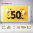 thumbnail image 7 of Black Background Glittery Golden 50th Birthday Banner with Crowns Balloons Stars Cakes, Party Decoration Backdrop for Photography Props Birthday Party Celebrations, 7 of 7