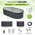 thumbnail image 6 of (2 pack) OBENSKY Galvanized Raised Garden Bed,2 Pack 4x2x1ft Oval Metal Planter Box Outdoor for Vegetables,Flowers,Fruits-Gray, 6 of 11