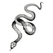 3 Sheets Yeahgoshopping Realistic Big Size Black Snake Waterproof Temporary Tatt