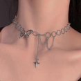 thumbnail image 2 of Collar de mariposa de meteorito para mujer, estilo hip hop, estilo viento frío, cadena para clavícula --- Código de producto 46158, 2 of 5