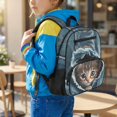 thumbnail image 3 of Jeiento Cute Cat Toddler School Backpack for Girls 2-5, 13.5 Inch Lightweight Preschool Bag for Kids, 2 Front + 2 Mesh Side Pockets Bookbag with Top Handle, 3 of 7