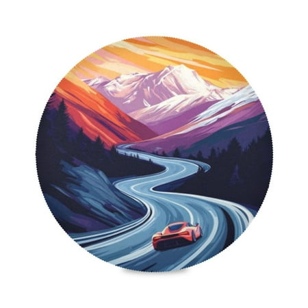 

Round Plate Mat 15.4x15.4 Inchesx1 Placemat Table Mat Kitchen Mat Coffee Mat Fabric Thick Strong Wear-Resistant Heat Resistance Red Ferrari