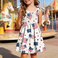thumbnail image 2 of CAUYDY 1T 2T 3T Baby Toddler Girls' Independence Day Patriotic Dress 4T 5T 6T Kids Girl Sleeveless American Flag Star Stripe Print A Line Dresses (Sizes 1-2 Years,Watermelon Red), 2 of 6