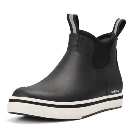 

HISEA Men s Rain Boots Saltwater Fishing Booties Waterproof Ankle Rain Boots with High Traction US Size 6-14