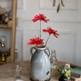 thumbnail image 5 of 3 Heads Red Artificial Flowers, Fake Flowers for Vase Indoor, 25'', 5 of 6