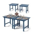 thumbnail image 5 of Rectangular 6 - Person 67“ L Outdoor Patio Dining Table Set with 6 Arm Chairs Extendable HDPE Plywood, 5 of 9