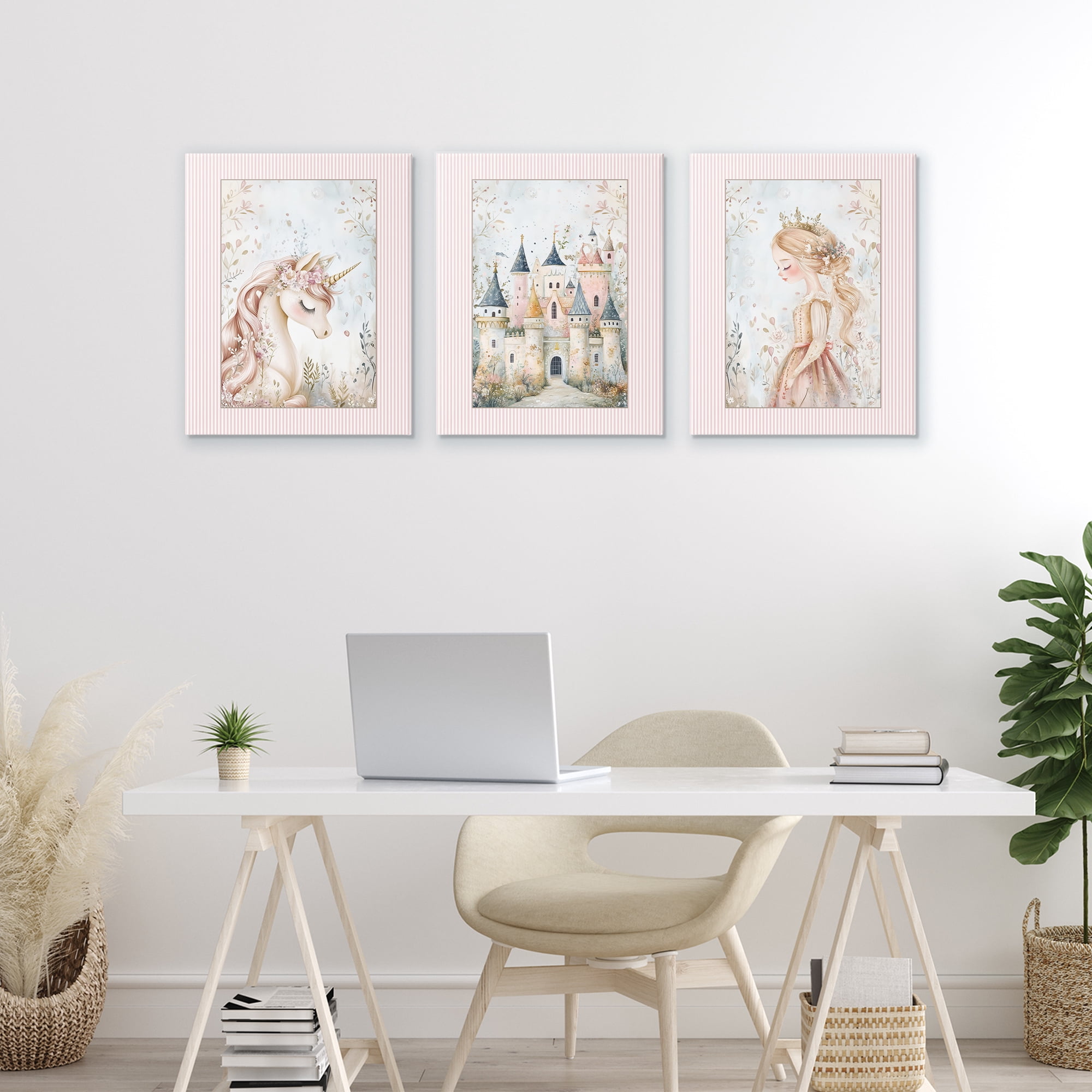 Stupell Industries Fantasy Enchanted Dreams 3 Piece Canvas Wall Art Set, design by Christine Simpson Art