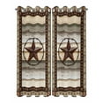 thumbnail image 2 of nqOlkjepod Outdoor Curtains for Patio Waterproof, Texas Star Farm Outdoor Privacy Panels Grommet, Vintage Country Star Brown Wood Grain Blackout Outside Curtains for Porch/Cabana 54"x84", 2 Panels, 2 of 8