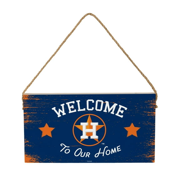 Houston Astros 6" x 11" Welcome Home Wood Wall Sign with Rope Hanger