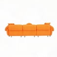 thumbnail image 6 of 112-inch Orange Teddy Velvet Fabric Sofa with 3 Pillows for Living Room, 6 of 8