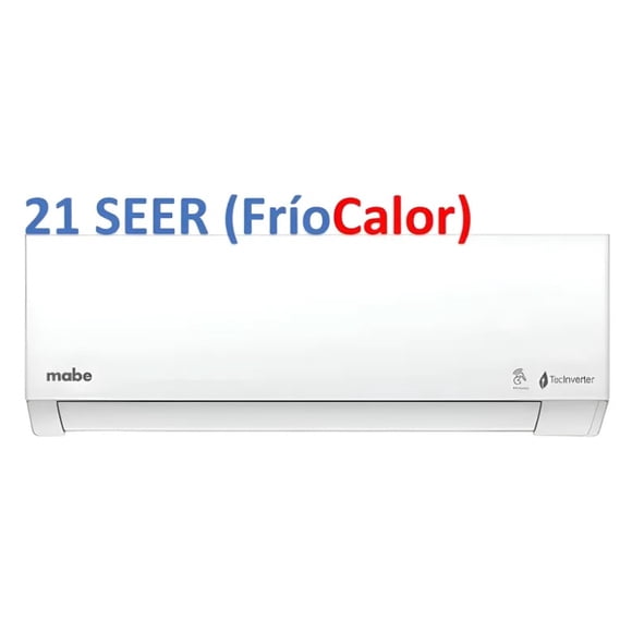 Aire Minisplit Inverter 1 ton (12,000 btu) 110v Frío Calor Mabe R32