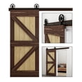 thumbnail image 2 of Sliding Barn Door Hardware Kit, Heavy Duty Smoothly And Silently Easy To Install Fit Single Door Panel Single Big Wheel ,Easy to Install, 2 of 6