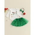 thumbnail image 4 of Baby Toddler Girls Christmas Outfits with Bow Headband 3 6 9 12 18 24 Months Snowman Pattern Crew Neck Long Sleeve Fall Infant Romper and Skirt Clothing Sets, 4 of 9