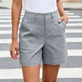 thumbnail image 3 of Zpzdpjkx Women's High Waist Stretch Shorts Summer Fashion Casual Solid Straight Leg Shorts with Pockets, 3 of 10