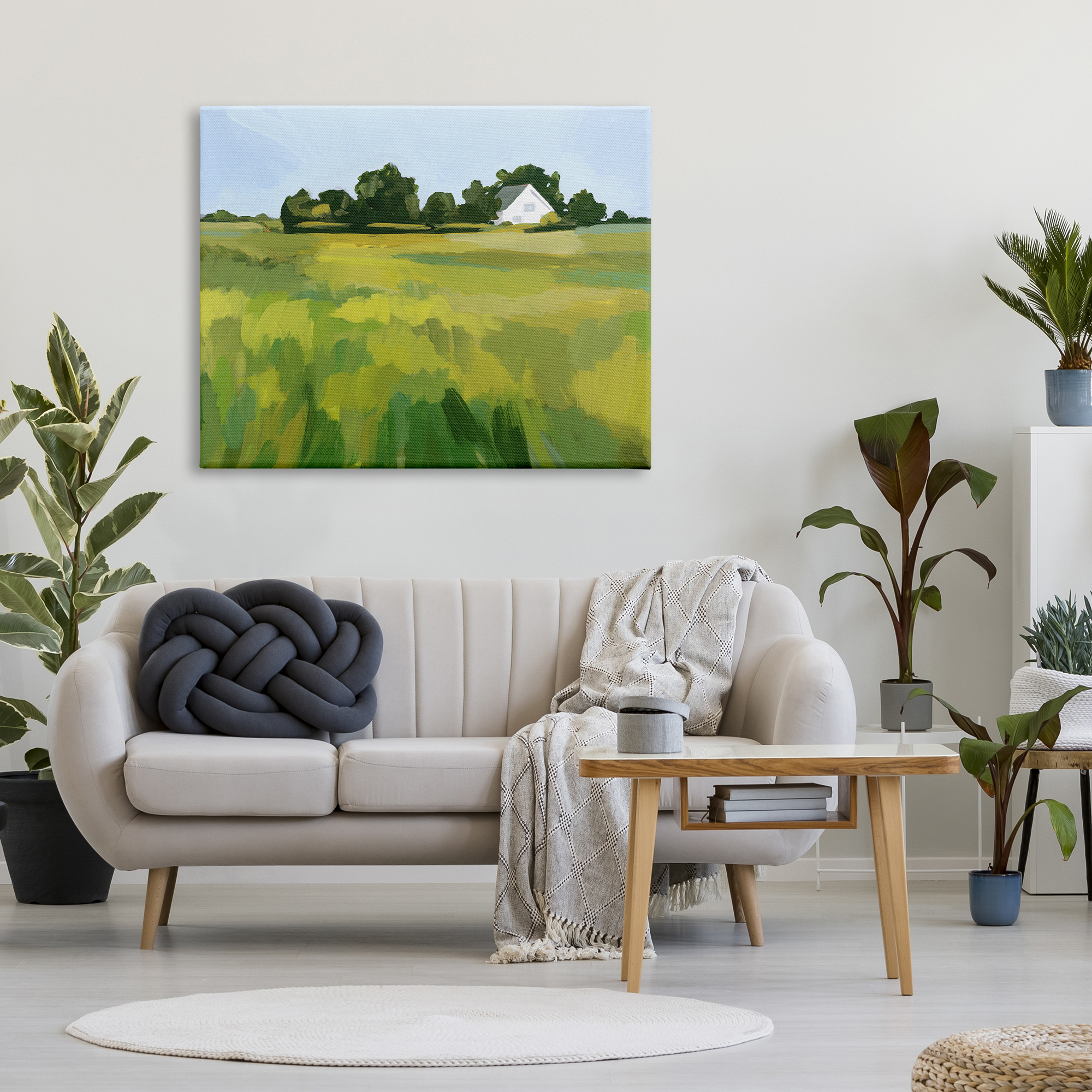 Stupell Countryside Meadow Abstract Painting Landscape Painting Gallery Wrapped Canvas Print Wall Art