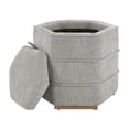 thumbnail image 5 of Maddox 6-sided Storage Ottoman in Fog Gray Fabric, 5 of 9