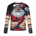 thumbnail image 4 of Blusas y camisas de manga larga con cuello redondo para hombre Blusa de manga larga con cuello redondo y estampado navideño para hombre Blusa de poliéster para hombre, 4 of 4