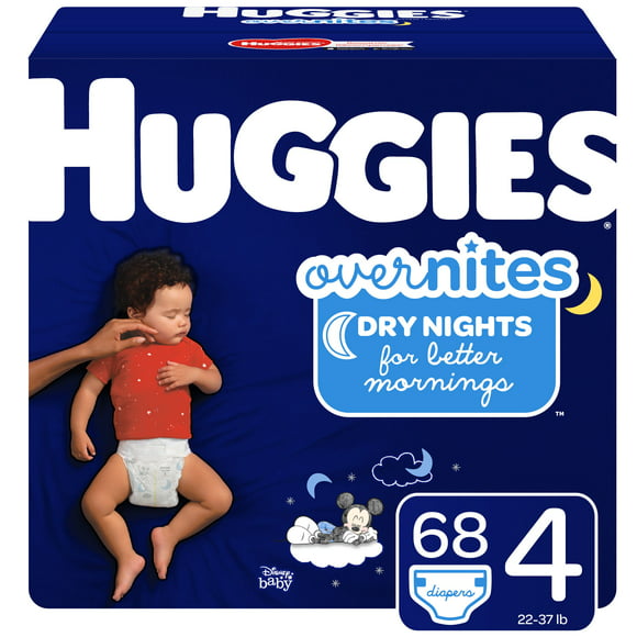 Huggies Overnites Nighttime Diapers, Size 4, 68 Ct, Giga Jr Pack