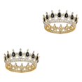 thumbnail image 4 of kurtrusly Rustproof And Anti-corrosion For Medieval Or Cosplay Metallic Luster Wedding Hair Crown Tiaras Gold  + black 2Set, 4 of 6
