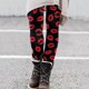 thumbnail image 2 of Gibobby Leggings Translúcido Mujer Impreso bota elástico largo todo delgado casual partido polainas mujeres pantalones pantalones（Rojo， XL), 2 of 5