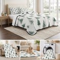 thumbnail image 6 of Quilts Queen Size Bedding Set, Green Christmas Tree Lightweight Quilted Comforter, Winter Seasonal Xmas Pine Trees Soft Reversible Bedspread Coverlet with Pillow Covers for All Season, 90" x 96", 6 of 9