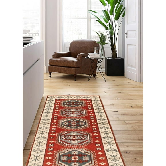 ECARPETGALLERY 100% Wool Traditional Indoor Area Rug for Entrance, Bedroom, Living Room and Dining Room