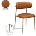 thumbnail image 2 of Meridian Furniture Lupita Cognac Vegan Leather Dining Chair (Set of 2), 2 of 8