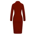 thumbnail image 5 of BangWanChi Red Dresses for Women Women V-Neck Solid Color Temperament Long Sleeve Outerwear Blazer Dress, 5 of 6