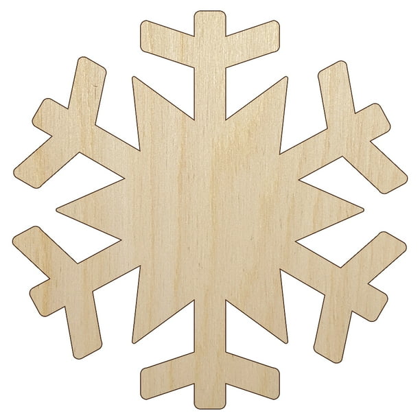 Snowflake Winter Wood Shape Unfinished Piece Cutout Craft DIY Projects 6.25 Inch Size 1/4