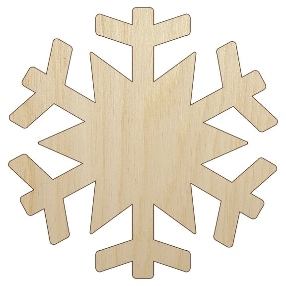 Snowflake Winter Wood Shape Unfinished Piece Cutout Craft DIY Projects - 4.70 Inch Size - 1/8 Inch Thick