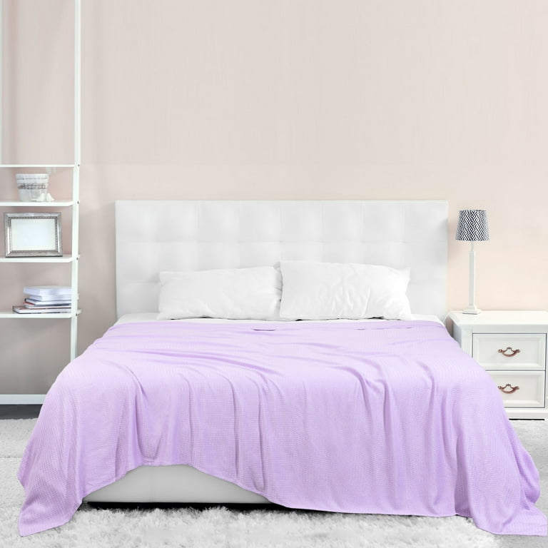 PiccoCasa Bamboo Fiber Blanket Cooling Breathable Bed Blanket Lavender Queen
